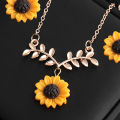 Lady Ring Kit Cute Leaf Decor Women Necklace Ring Jewelry Set. 