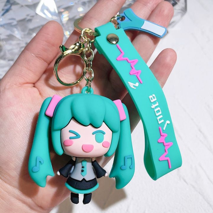 Hatsune Miku Keychain Anime Figure 6Cm Pvc Key Chain Ornaments Gifts Pendant Couplen Cute Doll Car Bag Keyring Birthday Gift