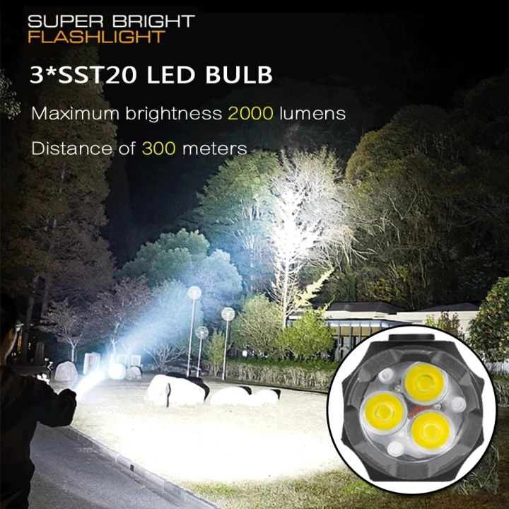 Powerful%20Portable%20Mini%20LED%20Flashlight%202000LM%203LED%20Ultra%20Strong%20Light%2018350%20Built-in%20Battery%20USB%20Rechargeable%20With%20Magnet%20Torch%20-%20Image%203
