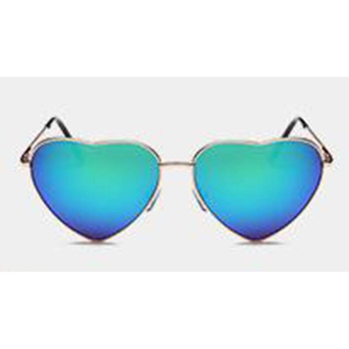 【happy one】172020 Heart Sunglasses Women Metal Sun Glasses Monochrome Bicolor Color Film lens