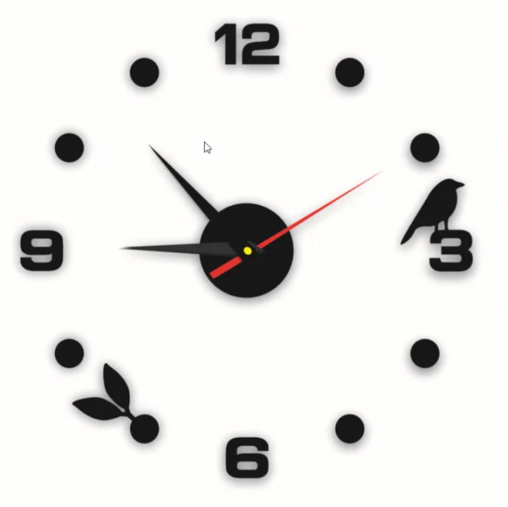 Acrylic%20Wall%20Clocks%20Frameless%20Modern%203D%20Wall%20Clock%20Stickers%20for%20Living%20Room%20Bedroom%20Office%20Living%20Room12%20inch%20%20Black%20and%20Sliver%20by%20Doob%20Cart%20-%20Image%203