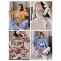 Cute cartoon pajamas set sleepwear pajamas set for girls and women pajamas pj set. 