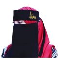 Islamic Arabic Embroidery Printed Knot Style Niqab For Muslim Girls. 