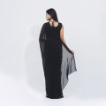 Simple Elegance Weightless Georgette Saree for Women - Black Color - Suitable for All Season and Occasions -Perfect Casual Wear. 