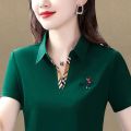 Women's Cotton Fashion Casual Polo Shirt Short-Sleeved Lapel T-shirt 2021 New Summer Loose Crop Top high quanlity blouse women. 