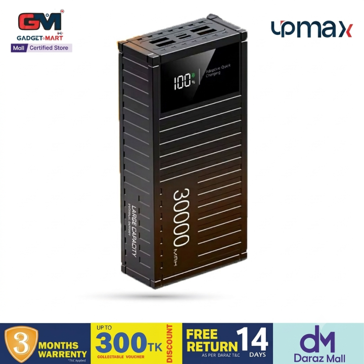 Upmax%2050000mAh%20/%2030000mAh%20Power%20Bank%20PD27W+%20QC22.5W%20High-Speed%20Charging%20with%204%20USB/Type-C%20Ports%20and%20LCD%20Display%20&%203%20Month%20Warranty%20-%20Image%202