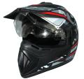 Vega Off Road D/V Camo Full Face Helmet-Black and Red. 