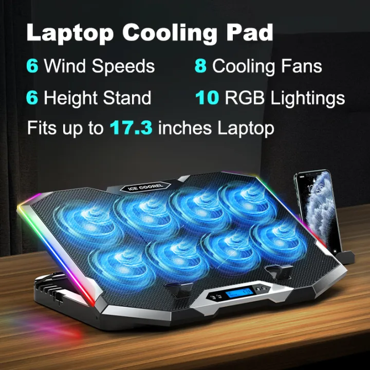 Laptop%20Cooling%20Pad,%208%20Fans%206%20Gear%20Laptop%20Cooler,%206%20Height%20Adjustable%20Laptop%20Stand,%20RGB%20Gaming%20Cooling%20Pad%20for%2011-17.3%20inches%20Laptop%20-%20Image%202
