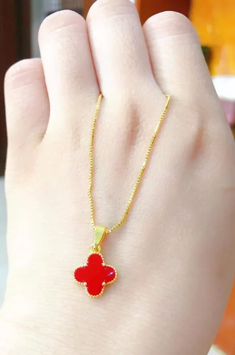 Zihang%20Jewelry%2024K%20Gold%20Plated%20high%20quality%20%20pearl%20%20and%20four%20clover%20leaf%20necklace%20with%20pendant%20for%20women%20-%20Image%203