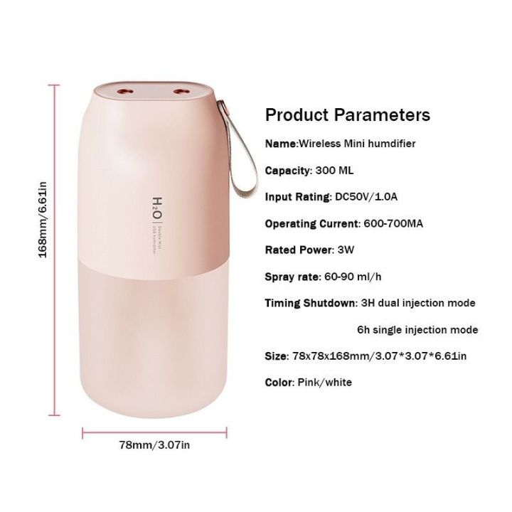 xiaomi%20300ml%20Dual%20Sprayer%20Air%20Humidifier%202000mAh%20USB%20Rechargeable%20Battery%20Wireless%20Aroma%20Mist%20Maker%20Fogger%20Diffuser%20Light%20Umidificador%20-%20Image%207