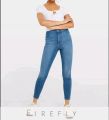 High waist ladies stripped jeans (Blue). 