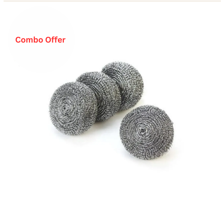 4-Piece Steel Scourer Set – Heavy-Duty Kitchen Cleaning Accessories