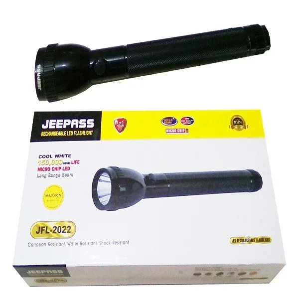High Quality Rechargeable LED FlashLight- Black Jeepass Brand JFL-2022