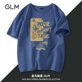 Senma Group BrandGLMFashion Cotton Short-Sleeved Men's Youth Spring and Summer Loose plus Size Trend GrayTT-shirt. 