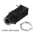 3Pcs- PLASTIC 6.35mm SOCKET NORMAL Quality FEMALE Audio Mic Socket. 