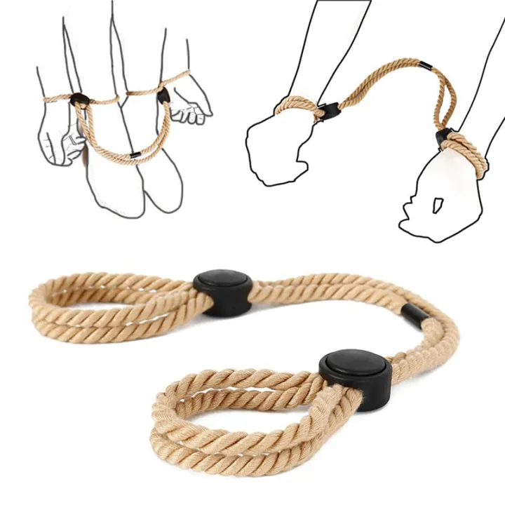 Cotton%20Rope%20Handcuffs%20And%20Leg%20Cuffs%20Multi-functional%20Self-binding%20Supplies%20Suitable%20For%20Game%20Parties%20Role-playing%20Stage%20Props%20-%20Image%202