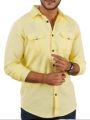 Styles Lemon Yellow Colour Long Sleeve Casual Shirt For Men. 