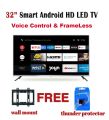 32" inch Smart Voice Control & FrameLess Android HD LED TV 4K Supported TV.
