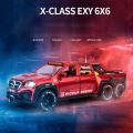 1:28 Mercedes-Benz X-CLASS EXY 6X6 Pickup Die-Cast Vehicles Alloy Model Car Toys With Light & Sound For Gift Collection.
