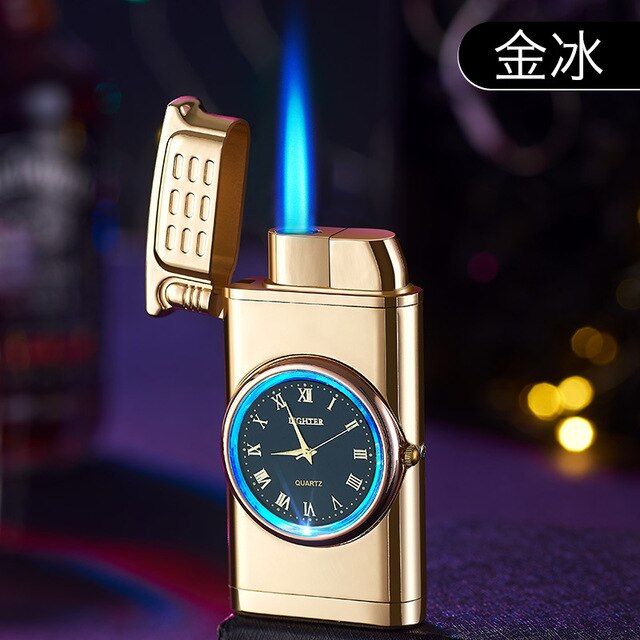 Rocker%20Arm%20Automatic%20Ignition%20Lighter%20Straight%20To%20Blue%20Flame%20watch%20Lighter%20Creative%20Real%20Dial%20Windproof%20Lighter%20Men's%20Gift%20-%20Image%204