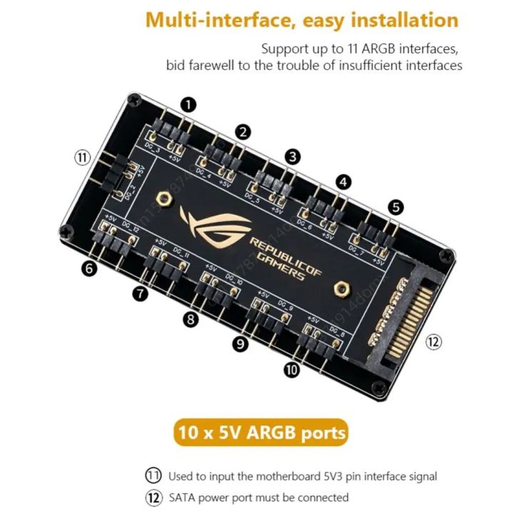 RGB%20Fan%20Hub%20ARGB%20Cable%20Splitter%20Hub%20Adapter%20for%20ASUS/MSI/GIGABYTE%20Motherboards%20-%20Image%206