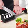 Plastic and Stainless Steel Knife Sharpener Effortlessly Enhances Blade's Sharpness, Ensuring Optimal Cutting Performance and Durability.