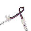 RGB LED Strip Connector 4-Pin 10mm unwired Gapless Solderless Adapter Terminal Extension for SMD5050 Strip Light.