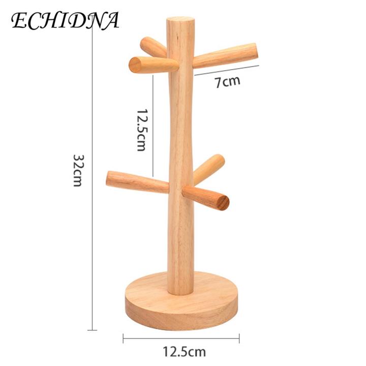 Wooden%20Cup%20Holder%20Wooden%20Cup%20Holder%206%20Hooks%20Mug%20Tree%20Heavy%20Duty%20Multifunctional%20Tea%20Coffee%20Organizer%20Stand%20Storage%20Drain%20Rack%20Coffee%20Cup%20Drain%20Rack%20-%20Image%202