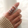 Fashion Simple 26 Letter Rhinestone Inlaid Opening Finger Ring Lady Jewelry Gift. 