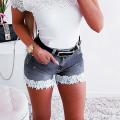 2021 Ladies Jeans Shorts Women's Slim Was Thin Elasticity Lace With Zipper Denim Shorts High Waist Shorts Jeans шорты женский. 