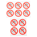 10pcs Do Not Touch Sticker Do Not Use Hand Signs Self Adhesive Decal No Touch Sign.