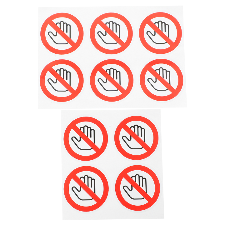 10pcs Do Not Touch Sticker Do Not Use Hand Signs Self Adhesive Decal No Touch Sign
