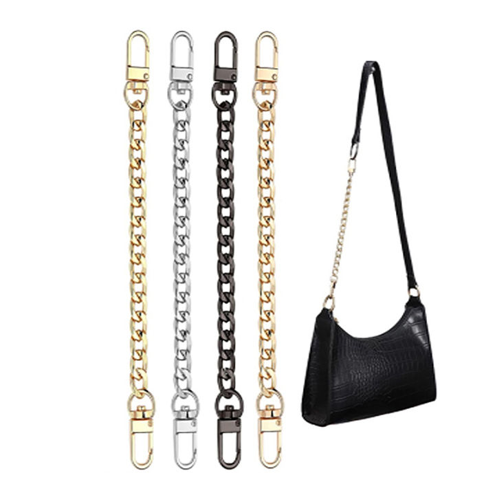 Chain Bag Strap Accessories 20cm Extension Chain Bag Metal Chain Solid Color DIY Chain Durable Gold Silver Black Belts Huiye
