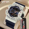 SANDA Youth Colorful Cool Sports Waterproof Personalized Digital LED Men Watch Gift Tiktok Same Style SD3310. 