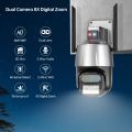 4MP Dual Mirror 8MP Security IP Camera Wireless Zoom Automatic Tracking Human Body Detection Night Vision Bidirectional Audio APP Remote Monitoring. 