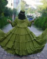 Anika Borka 2 with Big Hijab – Premium Dubai Cherry Georgette Fabric for Women Muslim Outwear. 
