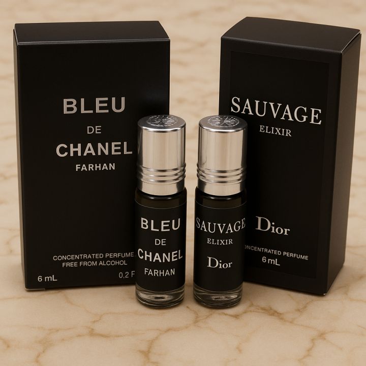 combo of Blue de chanel and Dior Sauvage concentrated perfume oil -6ml +6ml