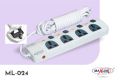 Maxline ML-024 3 Pin Plug Extention Socket 4 Port Power Strip Fire Proof Plastic Body  Multiplug. 