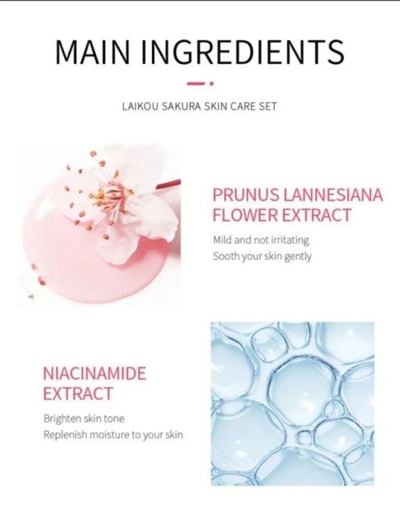 LAIKOU%20Japan%20Sakura%20Skin%20Care%20Mini%204%20Pcs%20Set%20(Face%20Cleanser%20/Toner/%20Lotion/%20Essence%20Cream)-2gm/Each%20-%20Image%204