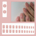 24Pcs Pink Fake Nails with Glue DIY Art Design False Nails Wearable Nails Stylish Pattern Artificial Nails.