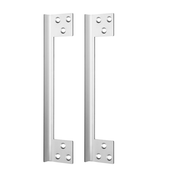2 Pcs Door Latch Guard Plate Outswing Angle Latch Protector Door Latch Cover Latch Shield L Shaped Security Easy Install Easy to Use 11Inch
