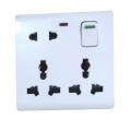 8 pin Multi socket double 3 pin & 2 pin socket MK size universal plug socket 13A 6 pin Plat & round.. 