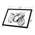 A3 Size 8W 5V LED Ultra-thin Stepless Dimming Acrylic Copy Boards for Anime Sketch Drawing Sketchpad, with USB Cable & Plug.
