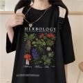 Gothic Herbology Harajuku Y2k Street Top Lady Cute Cartoon Comic Girl Letter Print Japanese Casual Men T-Shirt Trendy Female. 