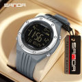 Sanda Men's Watches Sport LED Digital Waterproof Pedometer Wristwatches 6117.
