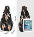 Sling Backpack Cute Cartoon Illustration Colorful Rainbow Giraffe for Men Boys Multipurpose Crossbody Shoulder Bag. 