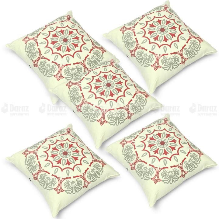 Peach - Block Print Cotton Sanganeri Cushion Cover (16 x 16 in)