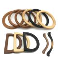 1Pc Round D-shaped Wooden Bag Handle Metal Ring Handbag Handles Replacement DIY Purse Luggage Handcrafted Accessories bag making. 