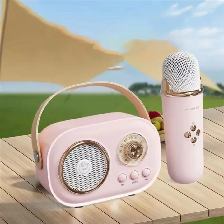 JOJOCAT%20Wireless%20Bluetooth%20Audio%20Portable%20Amplifier%20Home%20KTV%20Microphone%20Children'S%20Karaoke%20Small%20Microphone%20Speaker%20Pink%20Easy%20Install%20-%20Image%205
