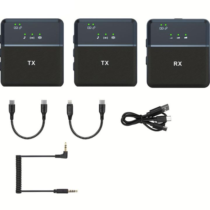 SX9%20Wireless%20Microphone%20for%20PC/iPhone%20&%20USB%20C/Camera%20(2%20Microphones%201%20Receiver)%20Ultra-Long%20Life%20360%20%C2%B0%20Intelligent%20Noise%20Reduction%20HD%20Radio%20Double%20vlog/Live/Video%20Recording%20-%20Image%202